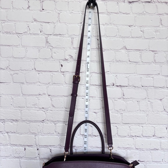 KARL LAGERFELD Simone Suede Leather Top Handle Raisin Satchel Crossbody--NWT - Picture 16 of 16